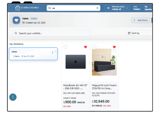 Reorders & Wishlists