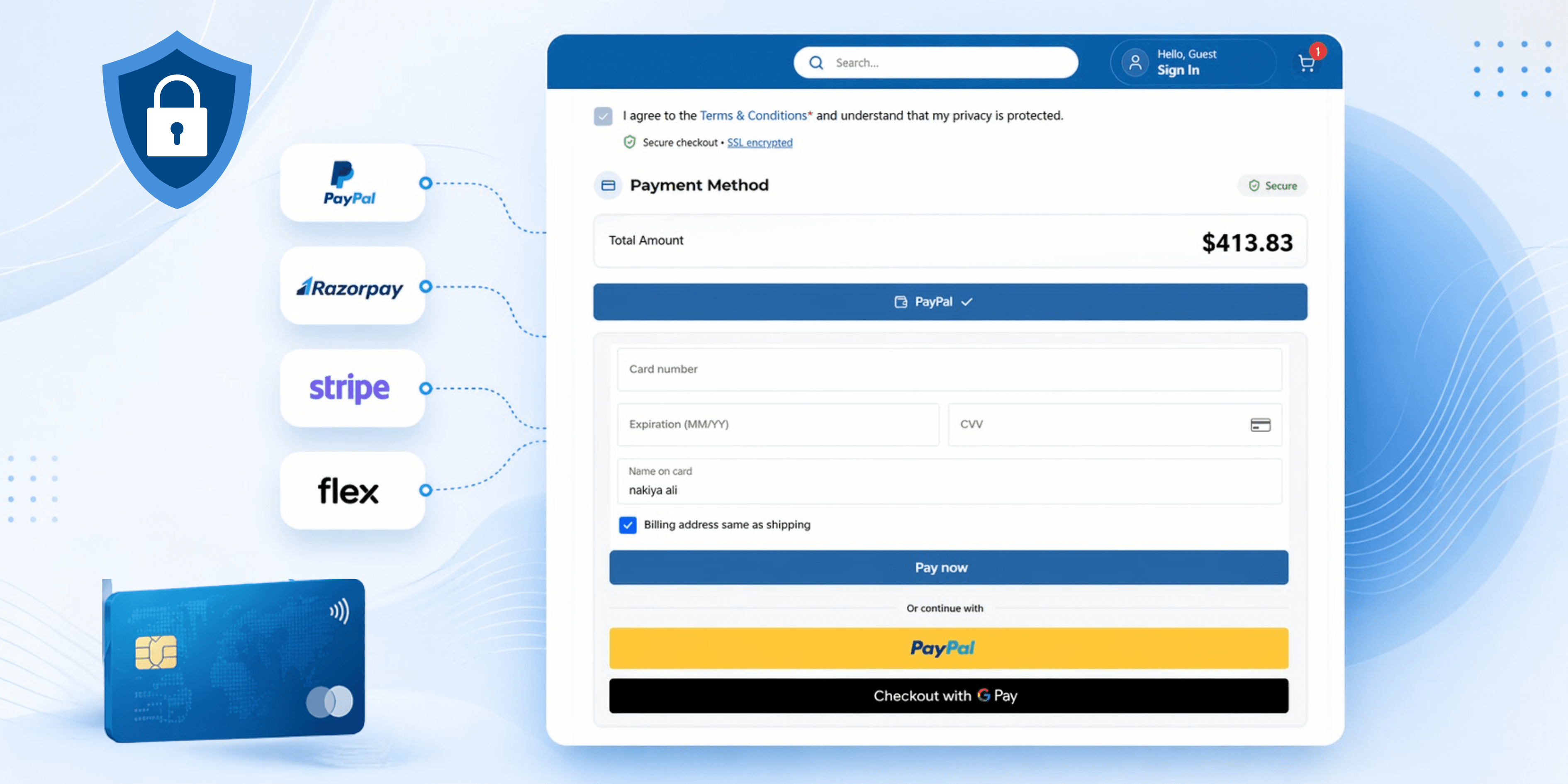 Customisable Payments and Shipping