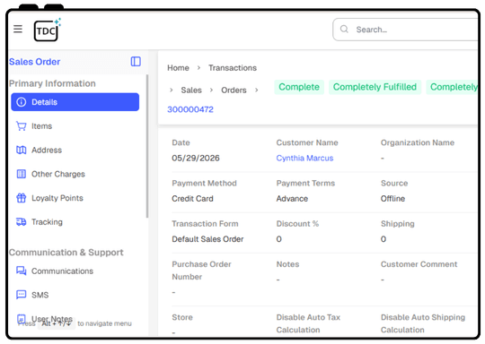 Sales Order Management